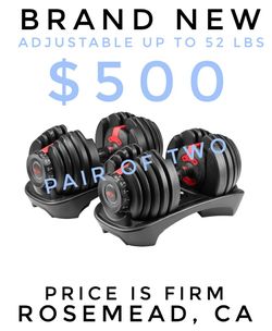 Bowflex Selecttech 552 Adjustable dumbbell dumb bell set 52 lb 30 50 weights gym exercise equipment workout bench curl