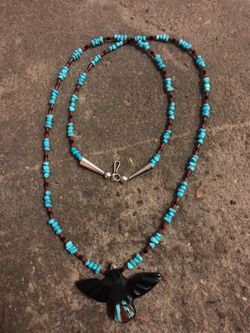 Sleeping beauty turquoise along with four corners jet raven necklace
