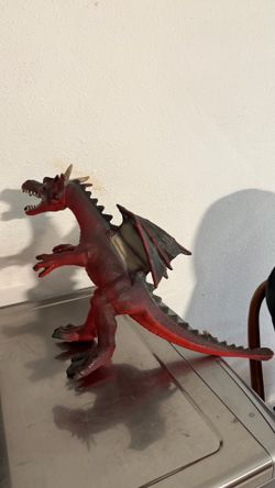 Large Red Dragon Toy Figure – Fantasy Dinosaur Monster
