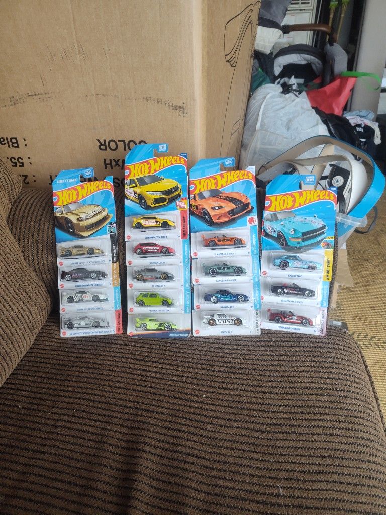 16 All JDM Hotwheels Main Lines Nissans Hondas And Mazdas
