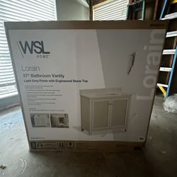 Brand New 37”  Beautiful Bathroom Vanity Right In Time For Your Next Makeover. $799 Value For $450. Color Is Greige 