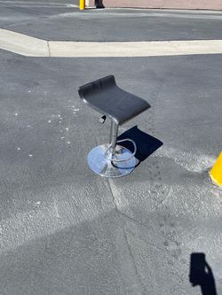 Adjustable Black Bar Stool with Chrome Base