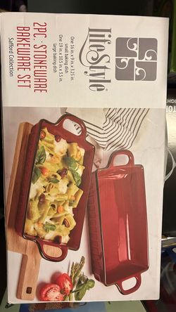 Lifestyle 2-Piece Stoneware Bakeware Set