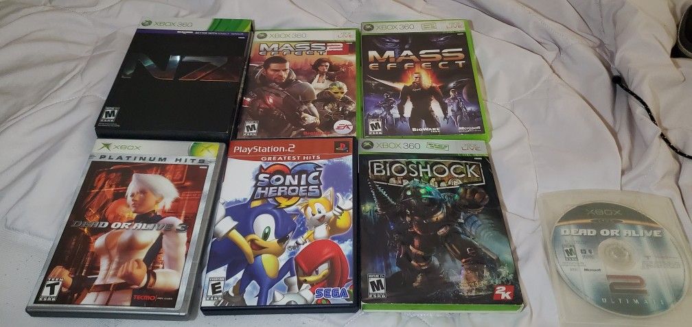 Xbox 360 Video Game Bundle With Ps2 Copy Of Sonic Heroes (Please Read Description)