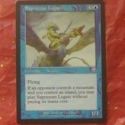 1999 MTG Saprazzen Legate Creature Soldier Flying #100 Andrew Goldhawk Vintage Magic The Gathering Card Game Wizards Of The Coast Collectible