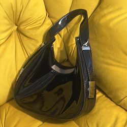 Black patent leather purse