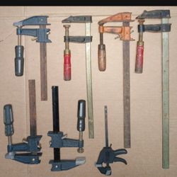 Lot Of 18 Pieces Wood Clamps And C Clamps