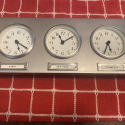 Clock alarm with 3 different times zones 