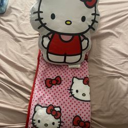 small Hello Kitty Pillow And Blanket Very Nice Birthday Gift!
