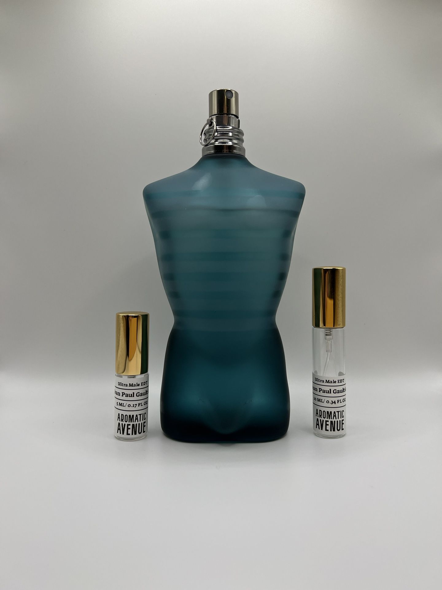 Jean Paul Gaultier Le Male EDT Fragrance Glass Decanter Sample Spray Travel Size Vial 10ML
