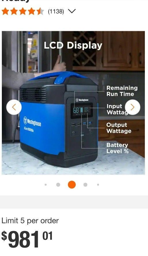 Westinghouse unopened portable power station for emergencies or camping