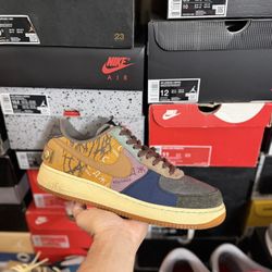 Nike Air Force 1 Low Travis Scott Cactus Jack 4s size 12 USED But Clean