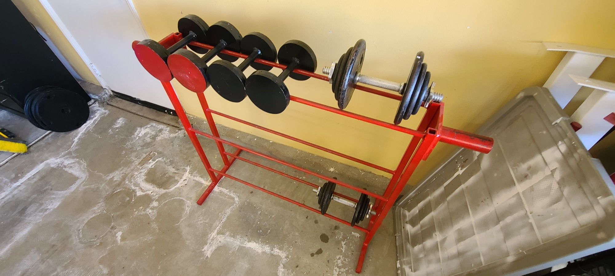 Dumbbell Weight Bar Rack With Plate Holders