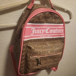 Juicy Couture Leather Pink And Brown Backpack 