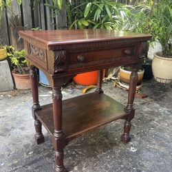 Vintage Antique Solid Mahogany Side Table