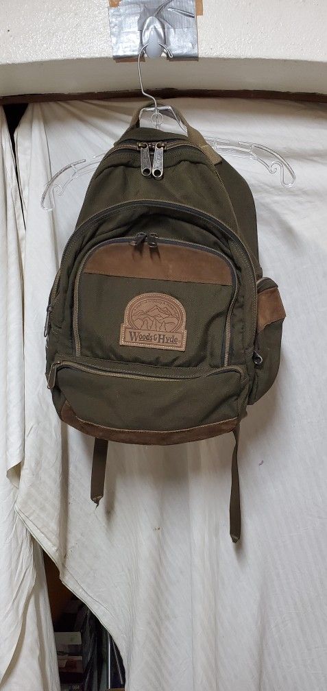 Vintage Backpack With Leather Bottom