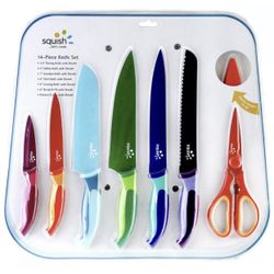 Squish 14-Piece Knife/Cutlery Set (6 knives + shears, 7 sheaths) M24
