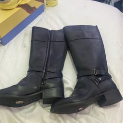 Black Leather Tall Riding Boots