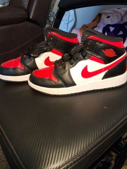 RED,WHITE AND BLACK JORDANS