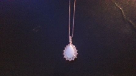 White Opal Necklaces. One silver.