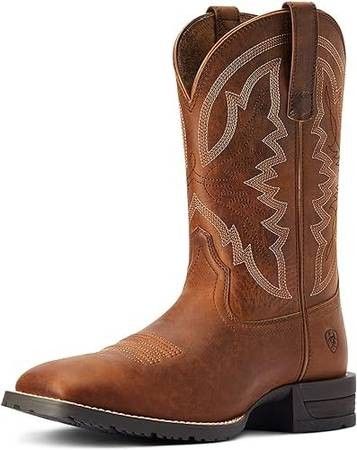 NEW Size 10.5 Wide Western Cowboy Work Boots ARIAT Men Hybrid Ranchwork Soft Square Toe Boot