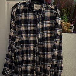 Vintage Classic Blue White Flannel Large Size Men
