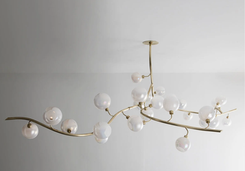 Contemporary Hand-blown Glass Globes Branch Chandelier