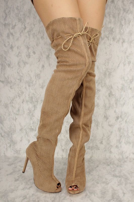Tan thigh high boot $15