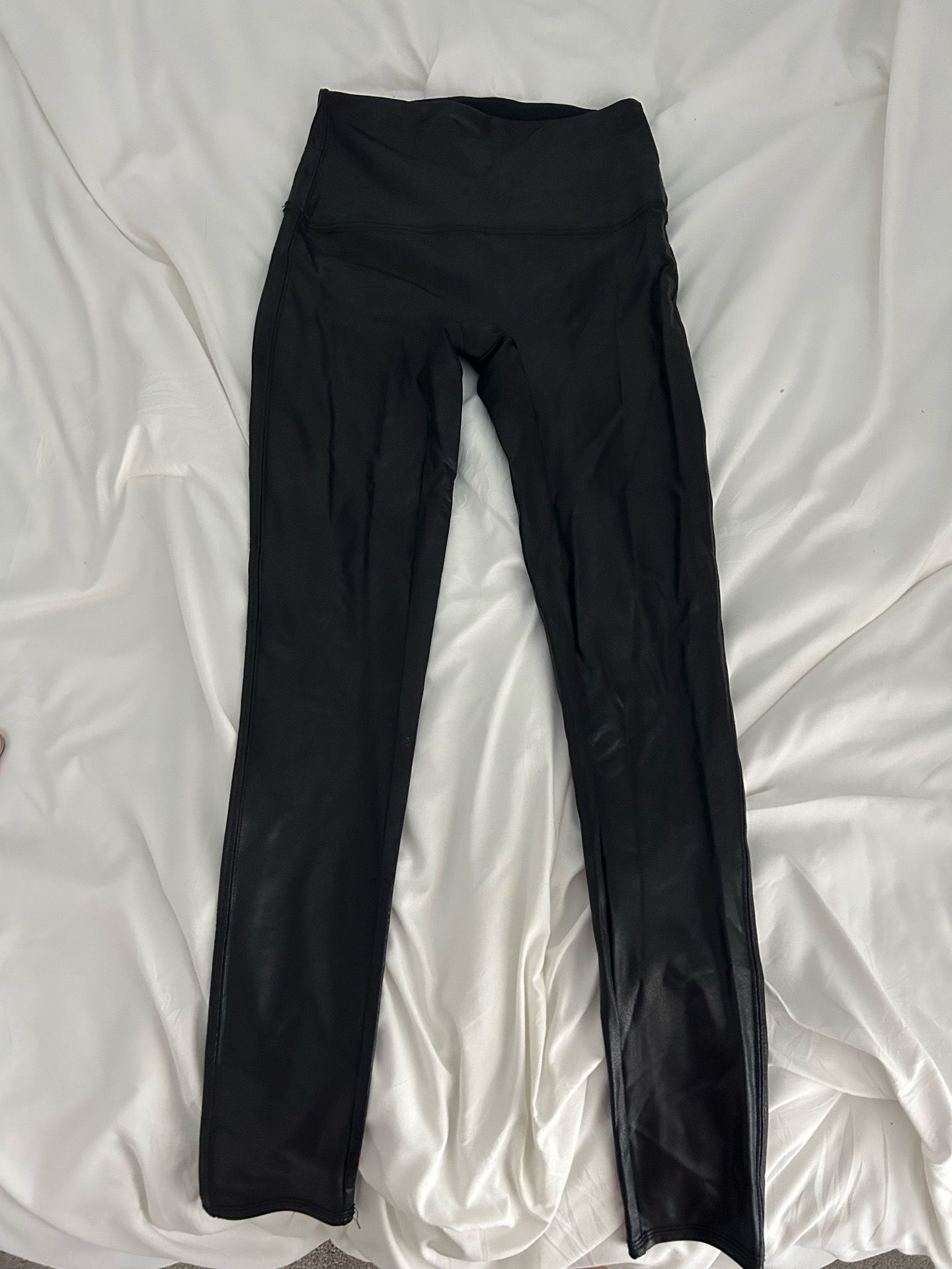 Black High-Waist Fake Leather Leggings