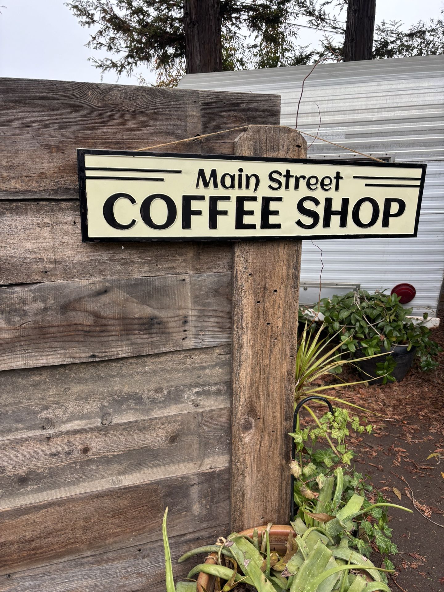 Metal Tin Sign Main Street Coffee Shop Home Decor