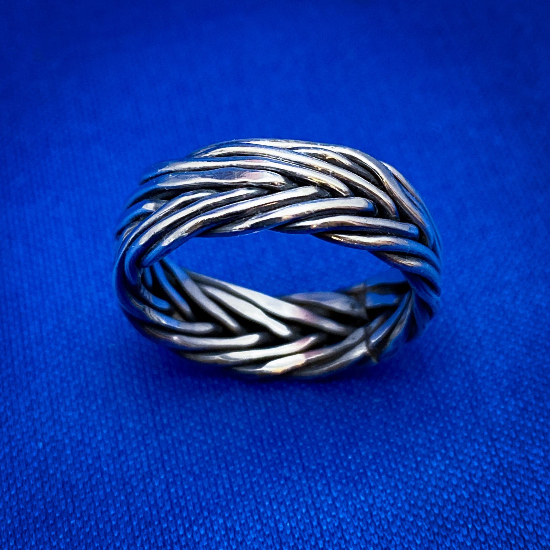 Braided silver ring - size 10