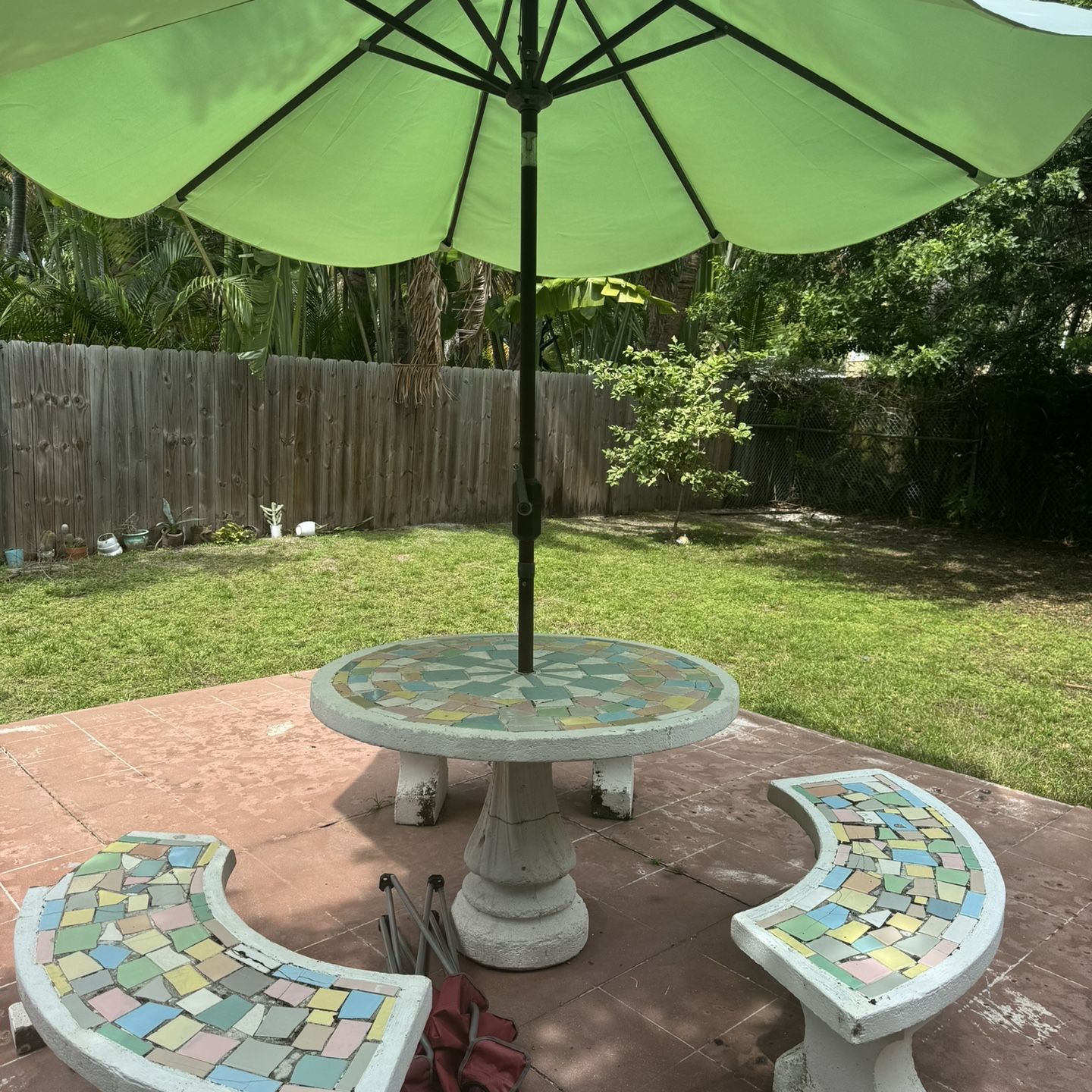 los angeles mosaic umbrella patio tables Miraval Set | Neille Olson Mosaics making your life wonderful Umbrella Mosaic Tables Outdoor Outdoor