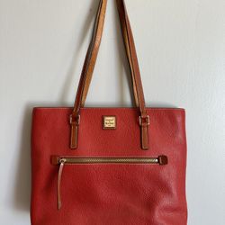 Dooney And Bourke Large Red Leather Tote