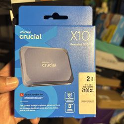 Crucial X10 2TB Portable SSD, Up to 2,100MB/s, USB 3.2 USB-C, External Solid State Drive, Compatible with Windows, Mac & Android, Durable Storage for