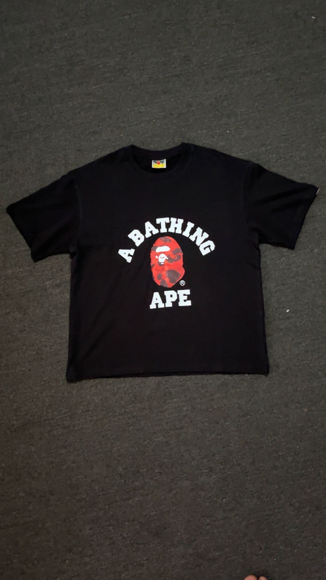Black and red bape t shirt