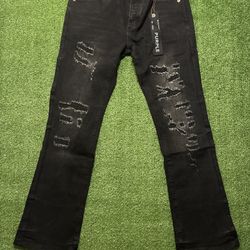 Black Ripped Purple Jeans