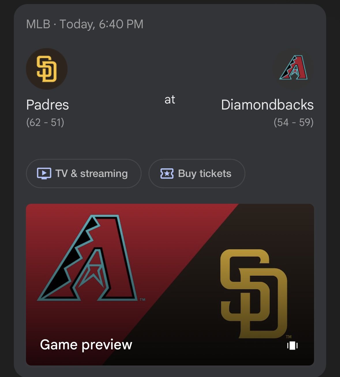dbacks Vs Padres