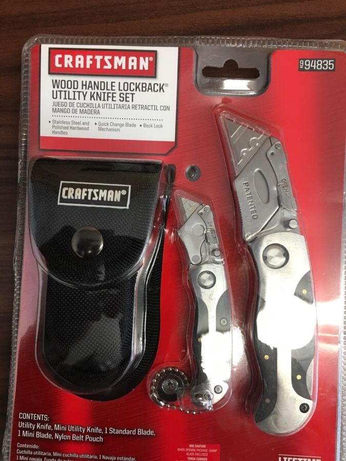 Craftsman Wood Handle Lockback Utility Knife Set