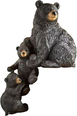Bear Resin Sculpture Seated for Shelf Or Desk Side Table Resin Statues
