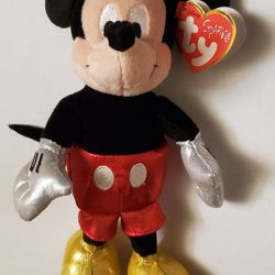 Mickey Mouse Beanie Baby & Dancing Solar Bobblehead 