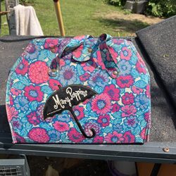Nice Vintage 1964 Walt Disney's MARY POPPINS Floral Carpet Carrying Bag / Purse 