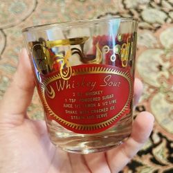 Vintage 1950s Whiskey Old Fashioned Lowball Glasses - Set of 4