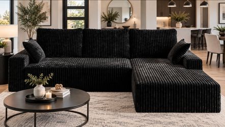 Sofa L-Shaped Brand New Still in Box Black