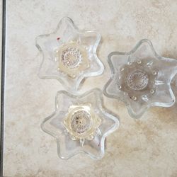 Classic Glass Star Taper Candle Holders