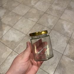 Hexagon Glass Honey Jars