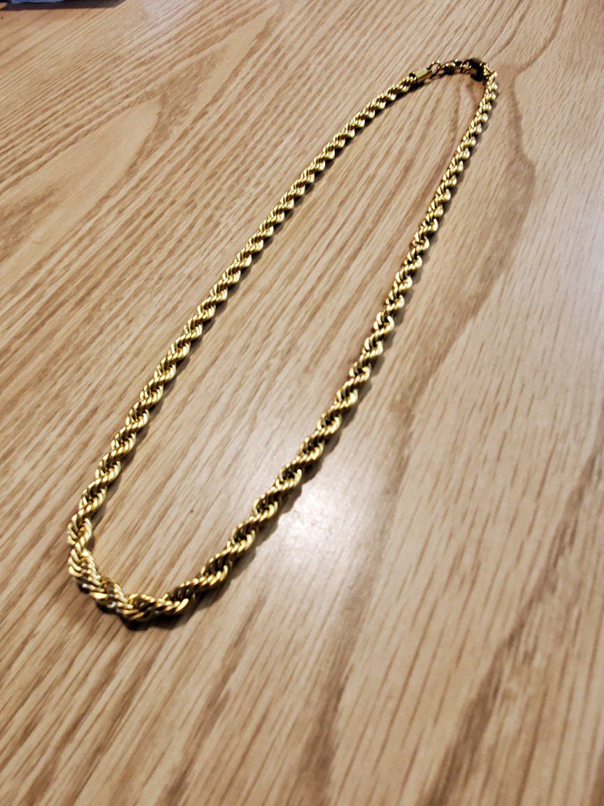 Men's large gold rope chain