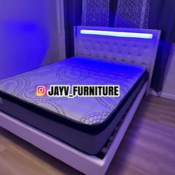 QUEEN BED FRAME WITH MATTRESS