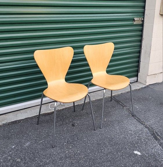 Mid Century Style Set of 2 Bentwood Dining Chairs Desk Chair Accent Chair Scandinavian Danish