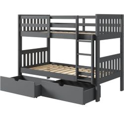Donco Kids Twin Bunk Bed With Mattresses