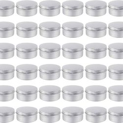 36pcs Tin, 4oz Metal Round Tins, Aluminum Empty Candle Tins with Screw Lid for Salve, Spices or Candles